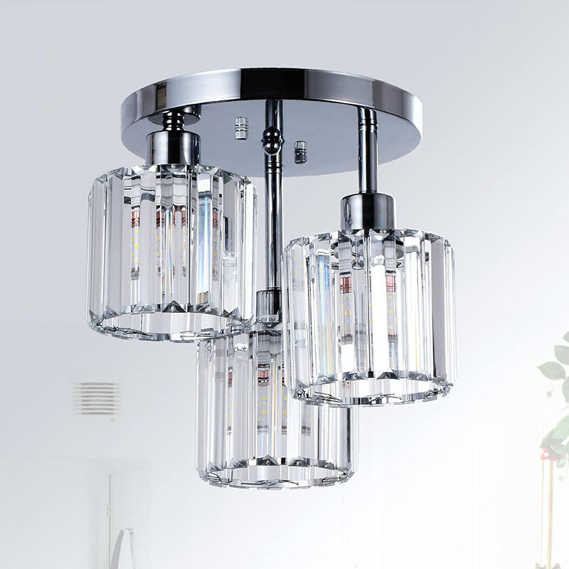 Crystal Ceiling Lights Modern Black Lamps for Hallways