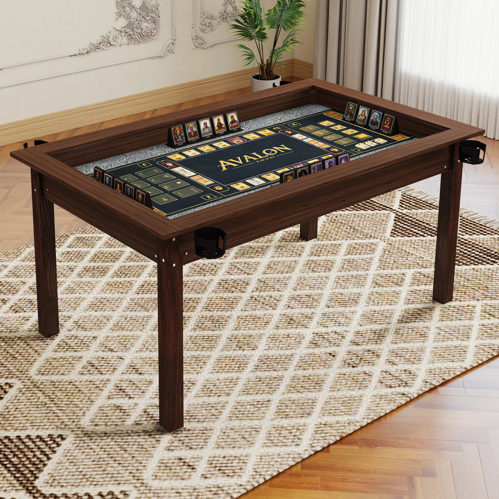 Limited Solid Wood Board Game Table Rustic Brown With Removable Top For Four To Six Players