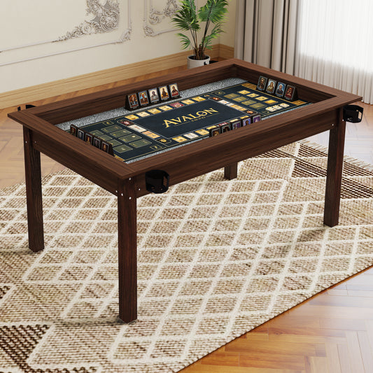 Limited Solid Wood Board Game Table Rustic Brown With Removable Top For Four To Six Players
