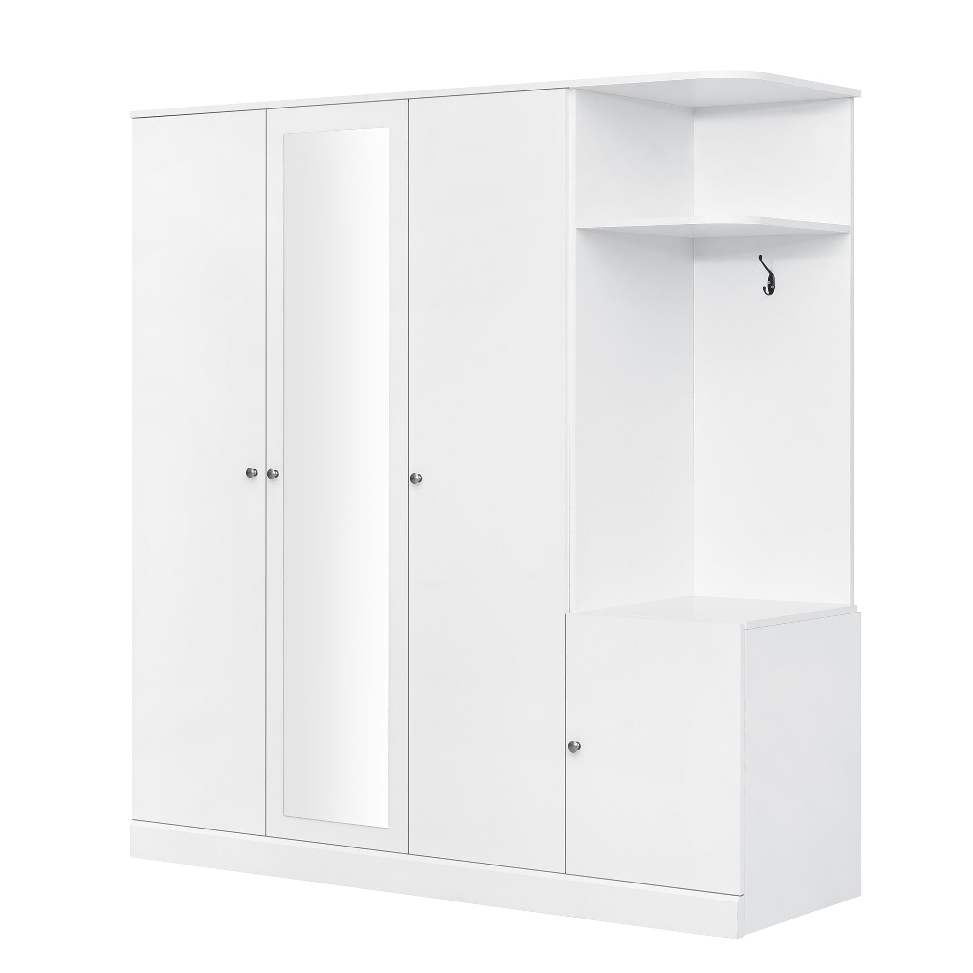 Anthony & Home Elegant Collection wardrobe with full-length mirror, wooden finish and spacious storage for bedroom use.