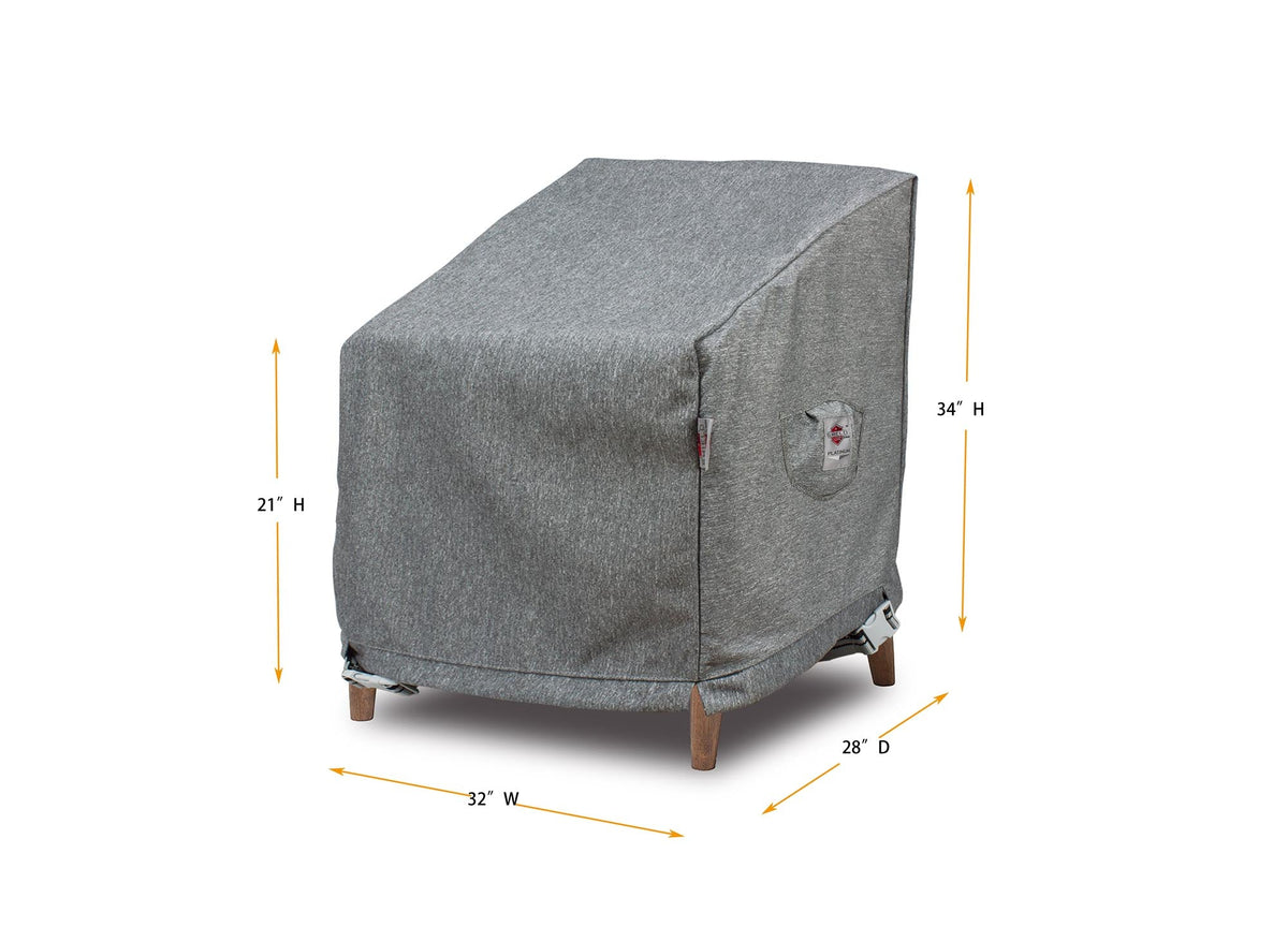 Premium Heavy-Duty Medium Club Chair Cover - 3-Layer Water & UV-Resistant, Platinum Series, 32