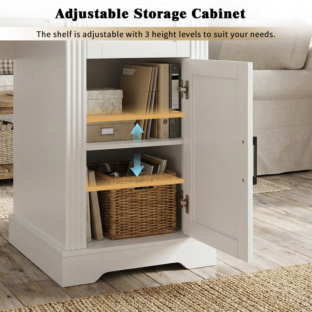 Anthony & Home studio barn door desk with storage and charging station, featuring a rustic wood finish and modern design elements.