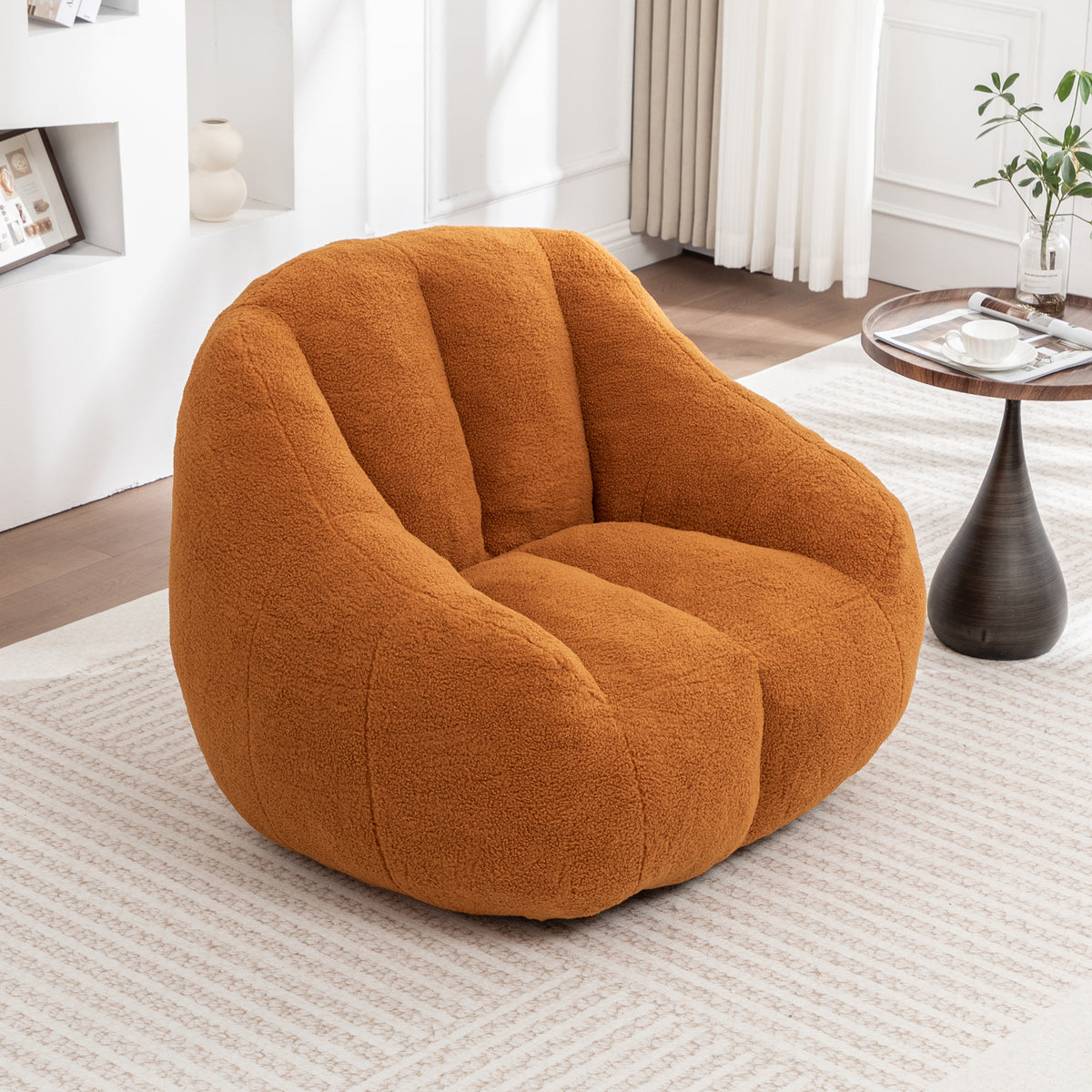 Anthony & Home tufted memory foam bean bag chair with plush fabric and comfortable design for relaxing seating.