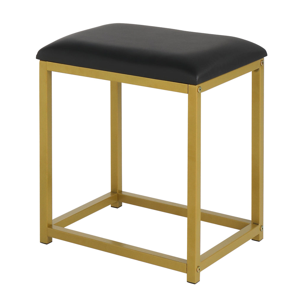 Black Dressing Table Set Two Drawers And Three Tier Shelf