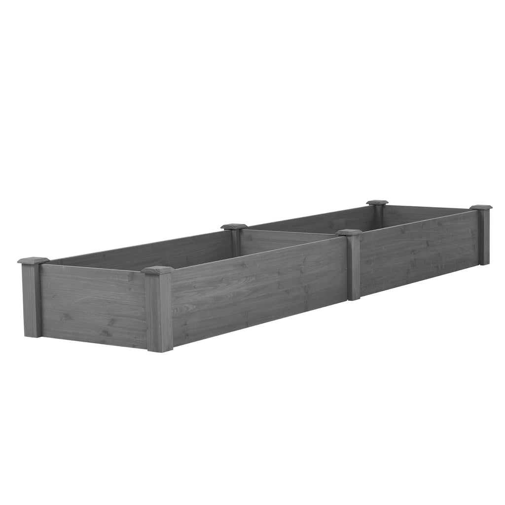 Anthony & Home Atelier Cedar Raised Garden Bed 96x28x10 inches with tool-free assembly, outdoor planter box for gardening.