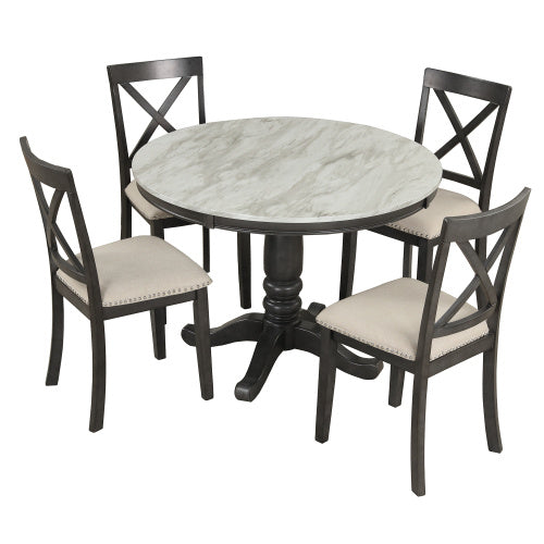 Orisfur 5 Pieces Dining Table And Chairs Set For 4 Persons