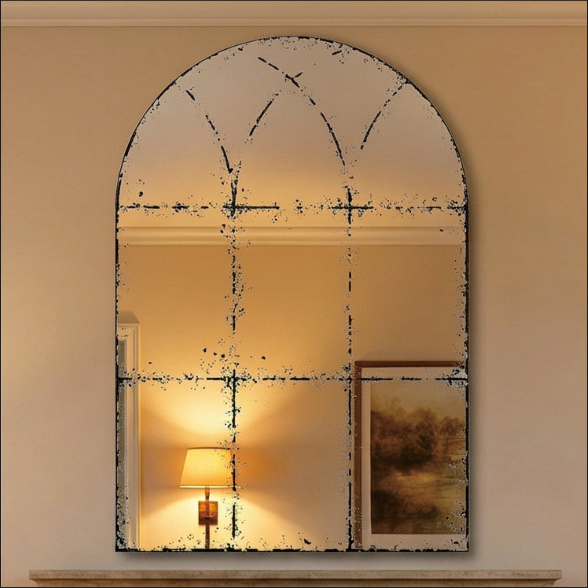 Anthony & Home semicircular wall-mounted mirror, versatile home decor piece for bedrooms, living rooms, foyers, and more.
