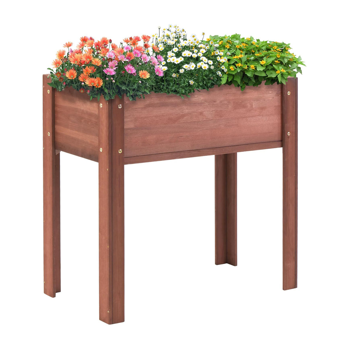 Heritage Collection solid wood raised garden bed with legs, 31x16x31 inches, in brown finish by Anthony & Home.