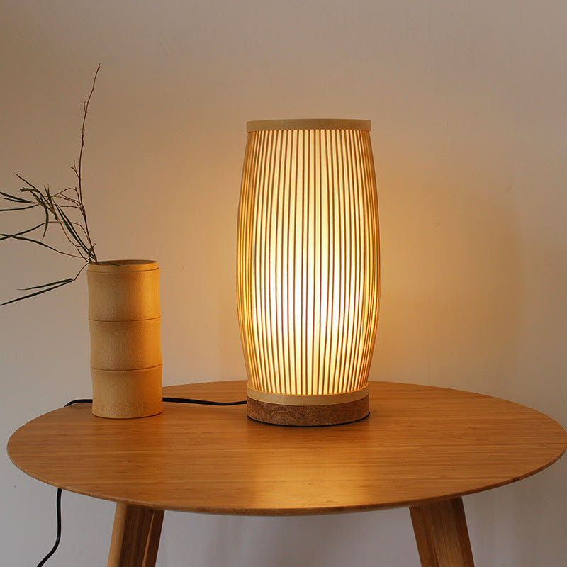 Japanese Bamboo Table Lamp Bedside E27 Handmade Lighting