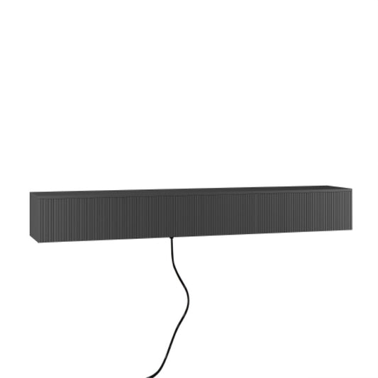 Floating Wall Mounted TV Stand 16 Color LEDs Black