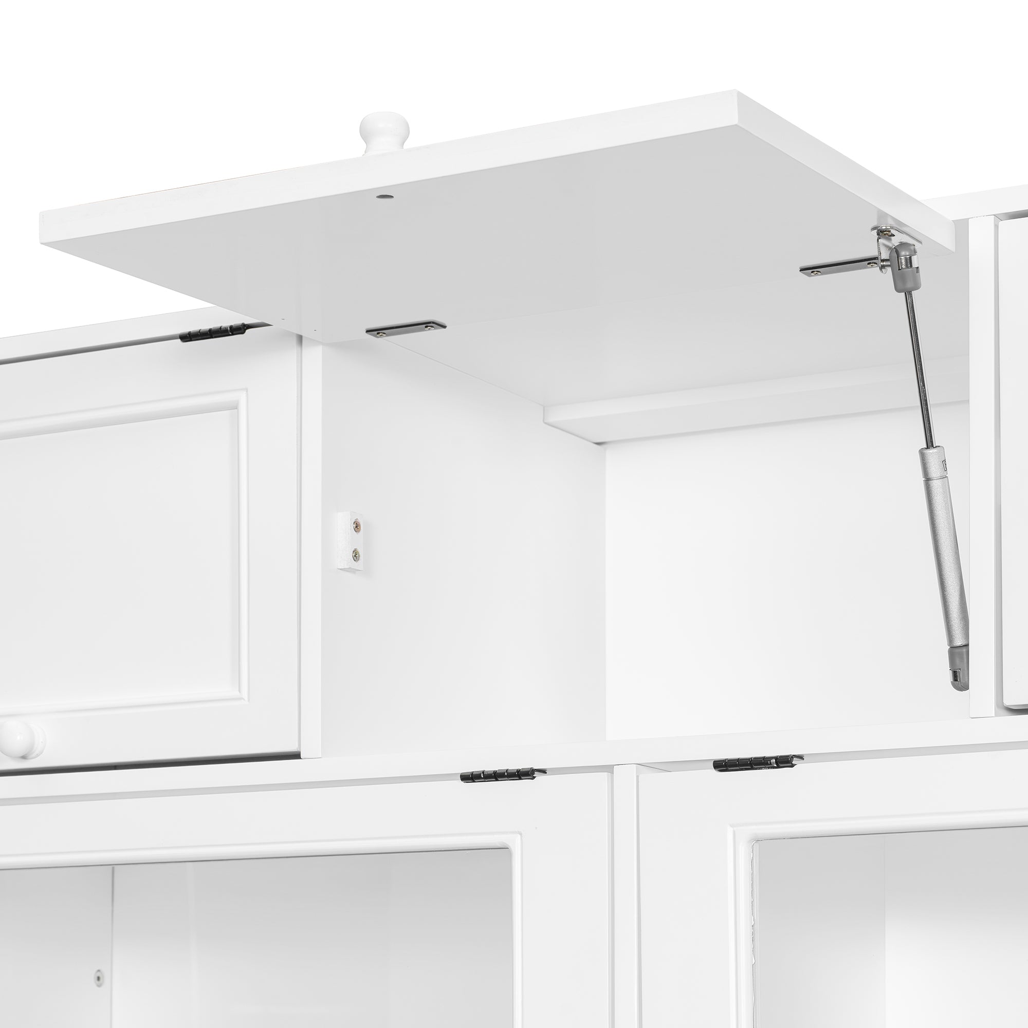 Solid wood Murphy bed with TV stand, twin size, white finish, two drawers, cabinets, by Anthony & Home