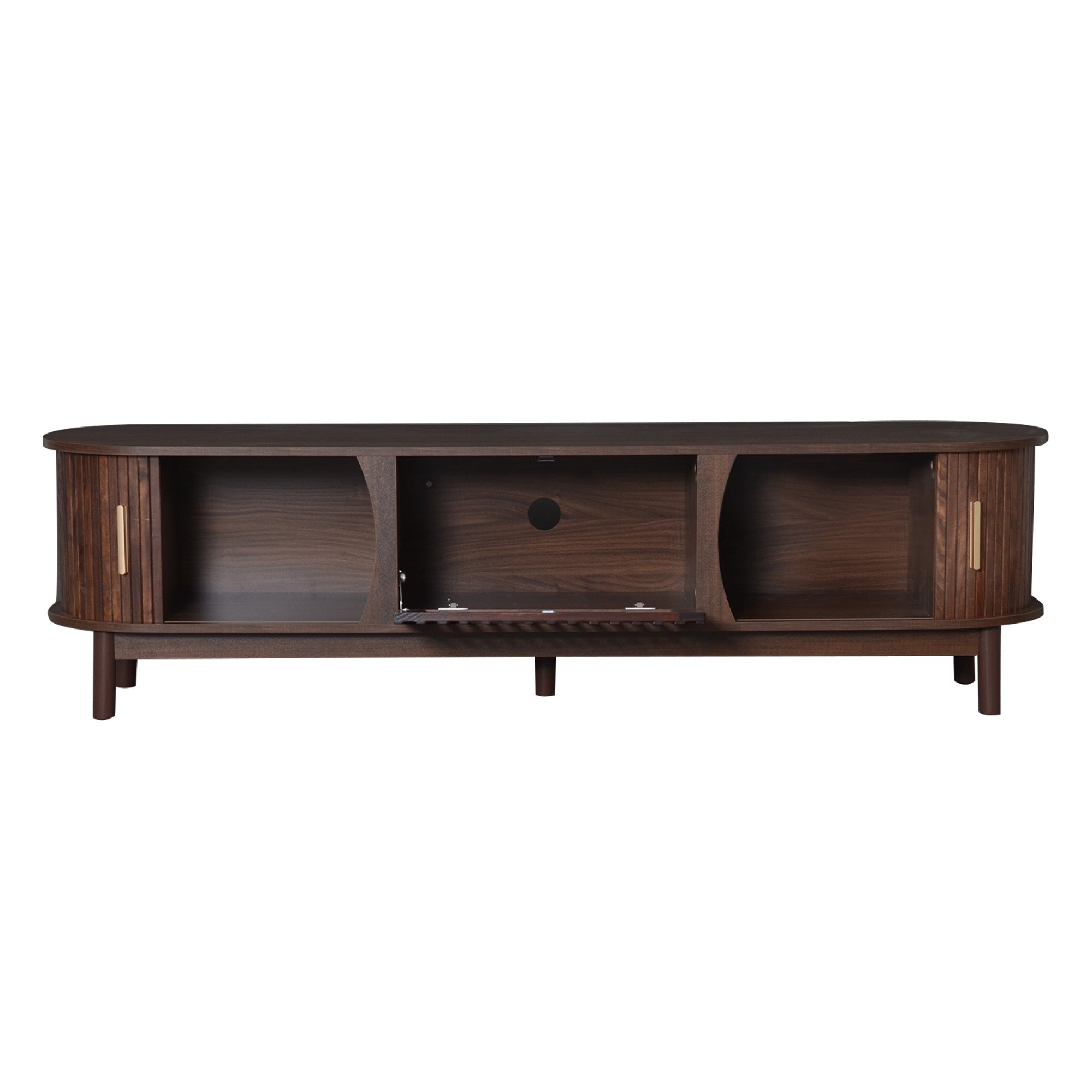 Modern farmhouse solid pine TV stand by Anthony & Home featuring a rustic design and spacious storage.