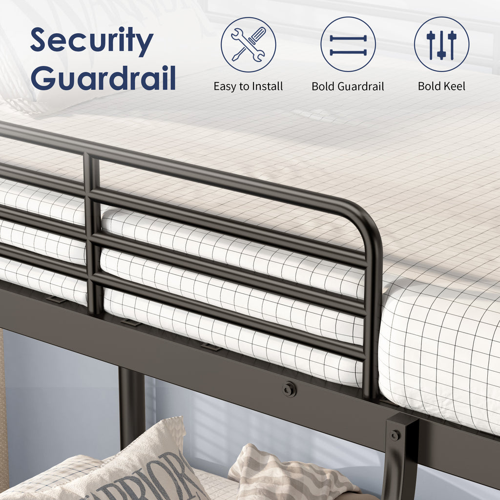 Loft Bunk Bed Twin Over Twin With Ladder And Guardrail