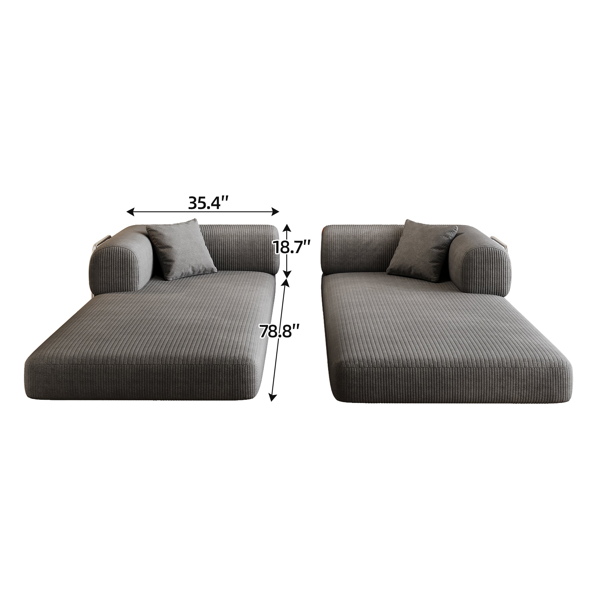 Contemporary modular sofa bed from Anthony & Home's Atelier Collection with plush cushions and sleek fabric upholstery.