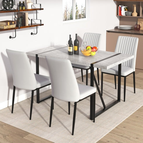 Modern 55 Inch Rectangular Dining Table For 4 People Gray
