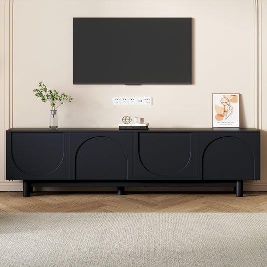 Anthony & Home solid wood leg TV stand, 78-inch arch-cabinet style, modern design with spacious storage and sturdy build.