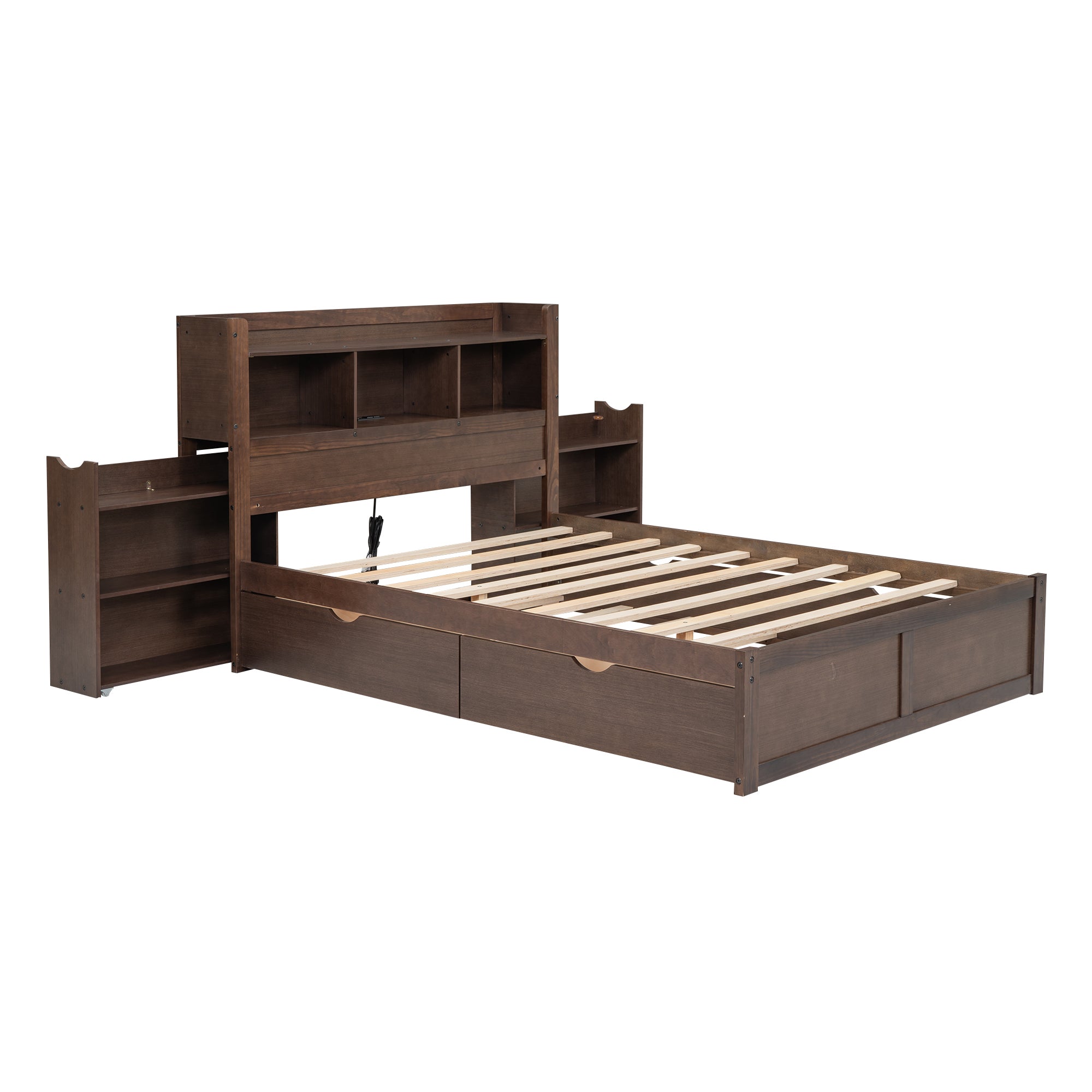 Anthony & Home Espresso Platform Bed from the Luxe Collection, showcasing a modern bed frame with a sleek, dark finish.
