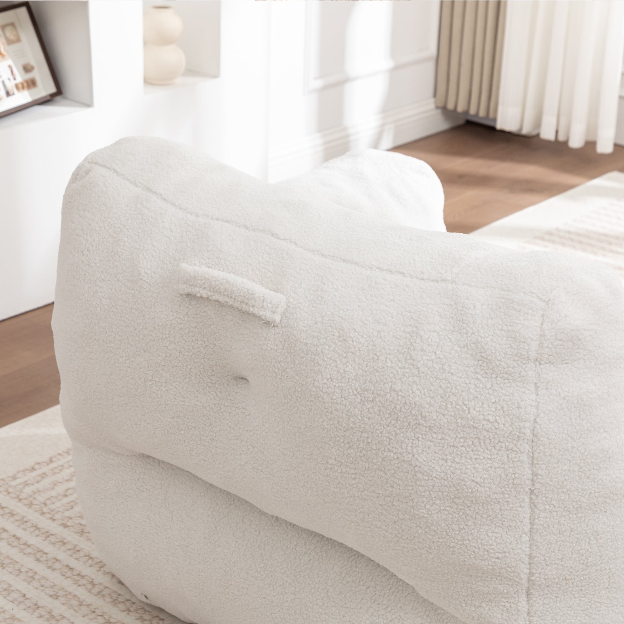 Anthony & Home Atelier Collection foam-filled bean bag chair with armrests, perfect for living room or bedroom comfort.