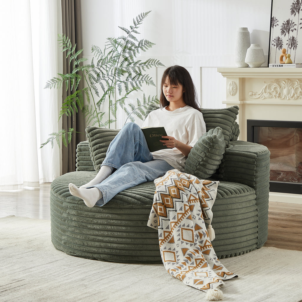 Anthony & Home corduroy sleeper sofa from Studio Collection, 55-inch length, plush fabric, no assembly needed, premium construction.