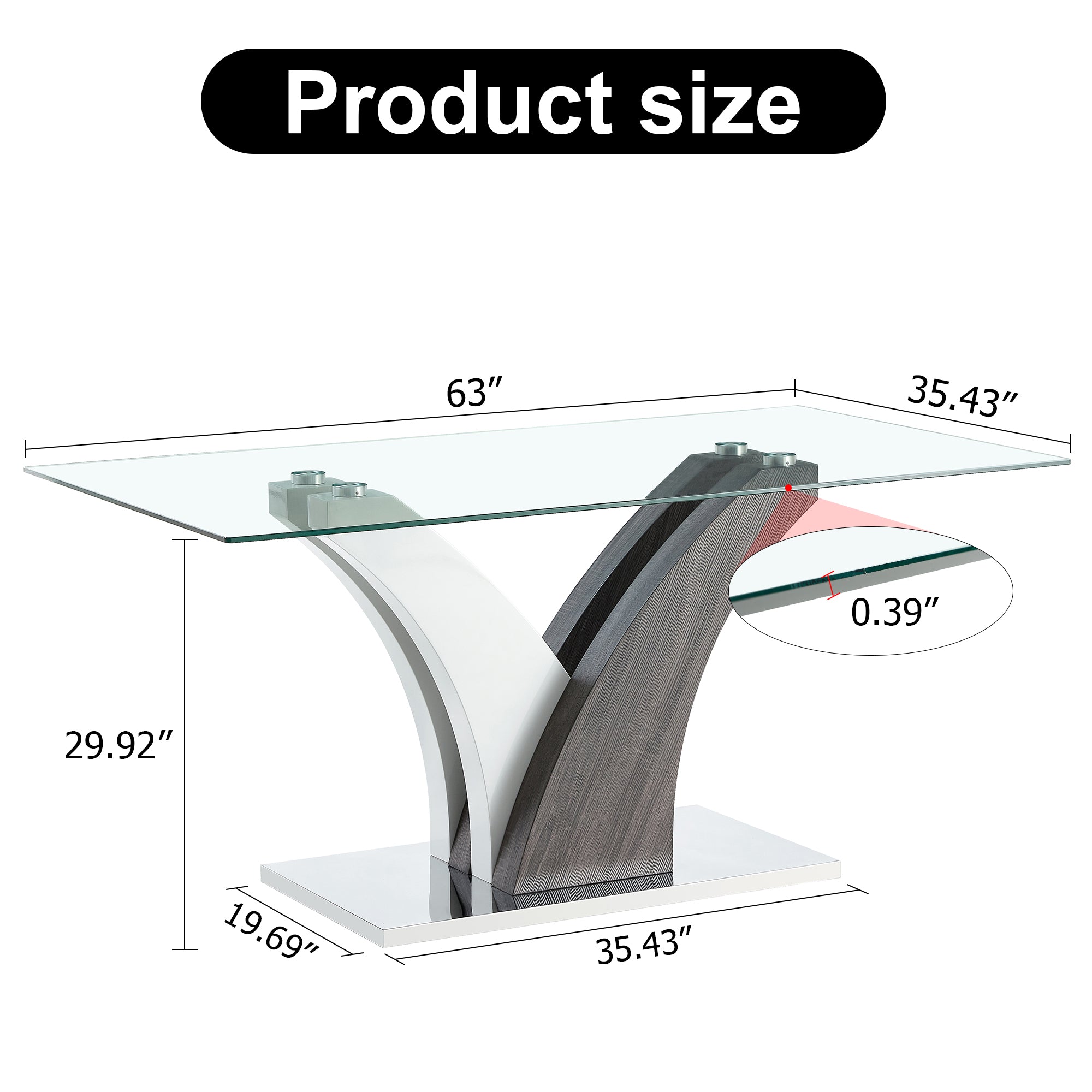 Tempered glass dining table with MDF legs from Anthony & Home's Studio Collection, showcasing a sleek, modern design.