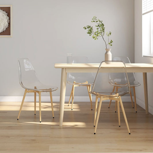 Transparent PET Dining Chairs Set of 4 for Modern Dining