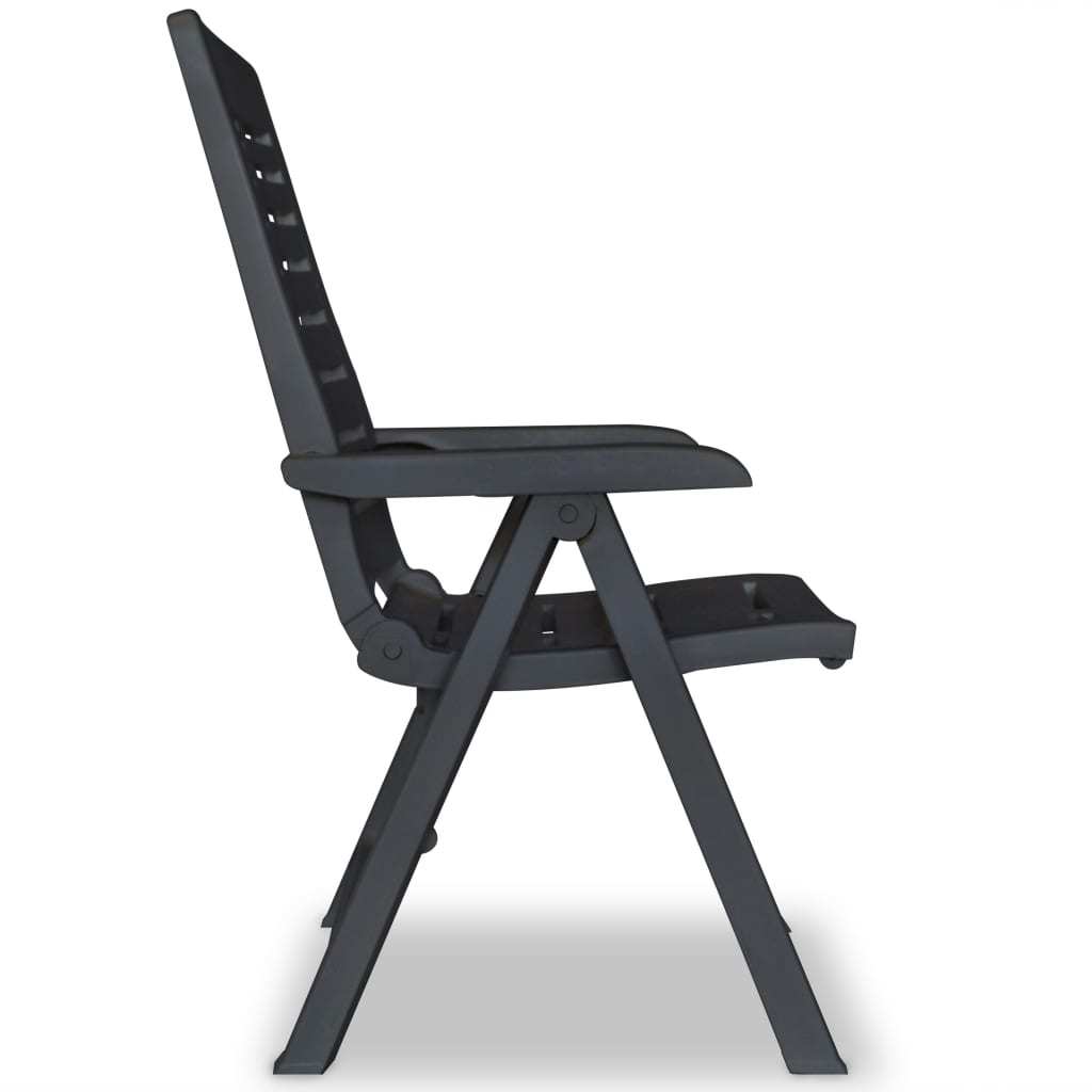 Anthracite Garden Lounge Chairs Set 4 for Outdoor Patio