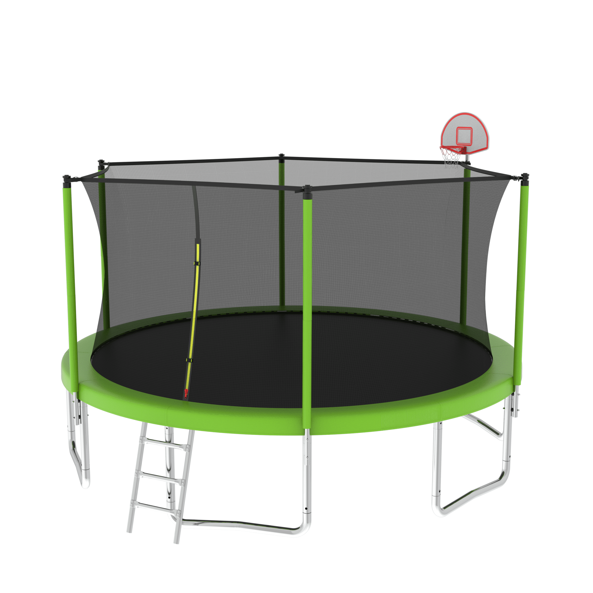 Anthony & Home Atelier 14-foot trampoline with galvanized steel frame and safety net for outdoor bouncing fun.