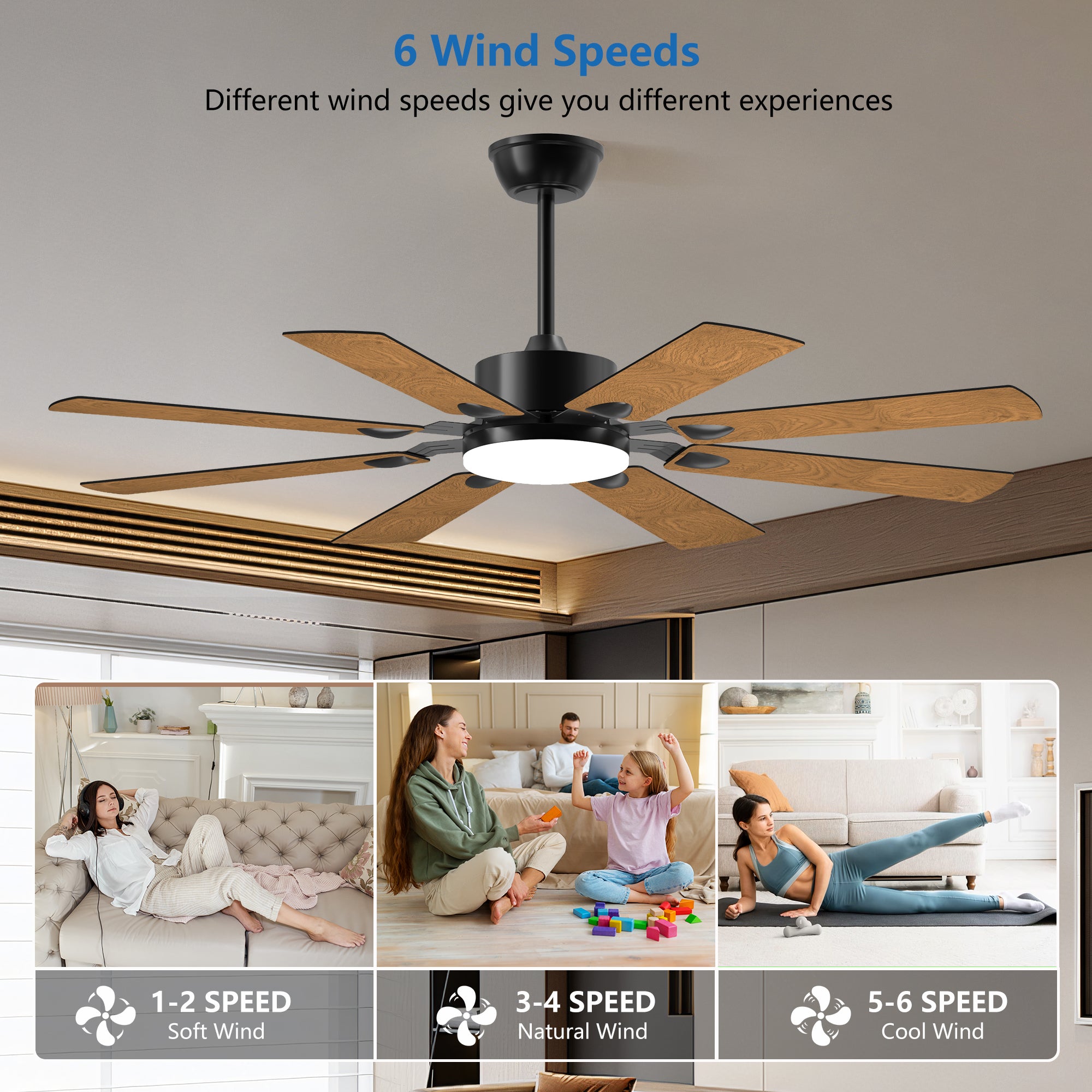 Anthony & Home Iron Windmill Elite 52-inch ceiling fan with plywood blades, modern design, and durable metal construction.