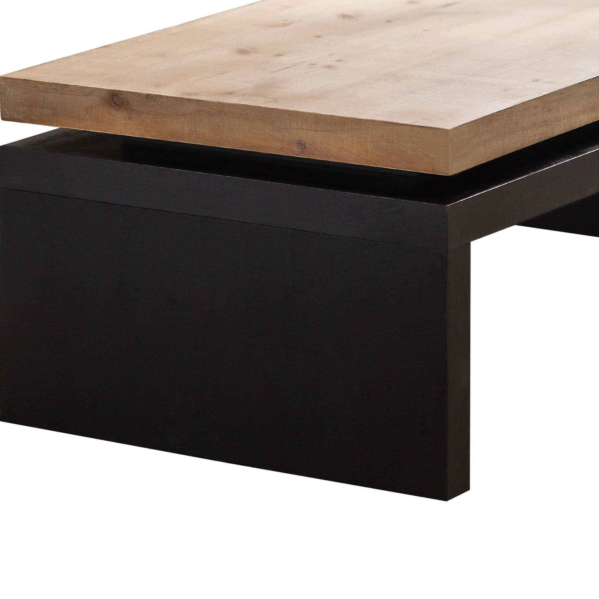 Two-tone wood floating top coffee table by Anthony & Home, showcasing a modern design with a sleek, minimalist appearance.