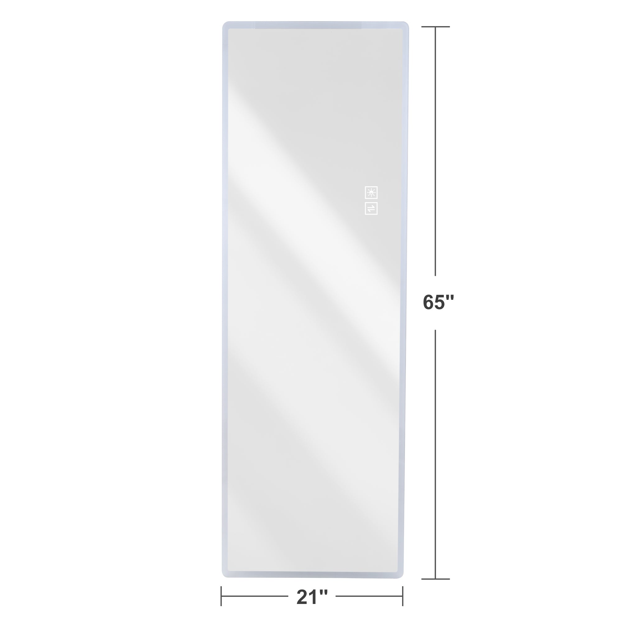 Wall-mounted Anthony & Home Rimless LED vanity mirror with 5mm silver glass, full-length design from the Atelier Collection.