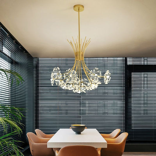 Dandelion Crystal Modern Chandelier LED Bedroom Lamp 52cm