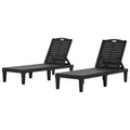 Pair of Anthony & Home outdoor chaise lounge chairs with adjustable backs, featuring sleek cushions and modern design.