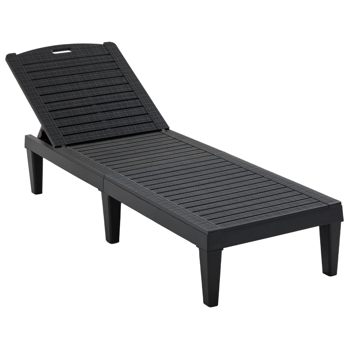 Two outdoor chaise lounges from Anthony & Home with adjustable backrests, featuring sleek design and comfortable seating for outdoor relaxation.