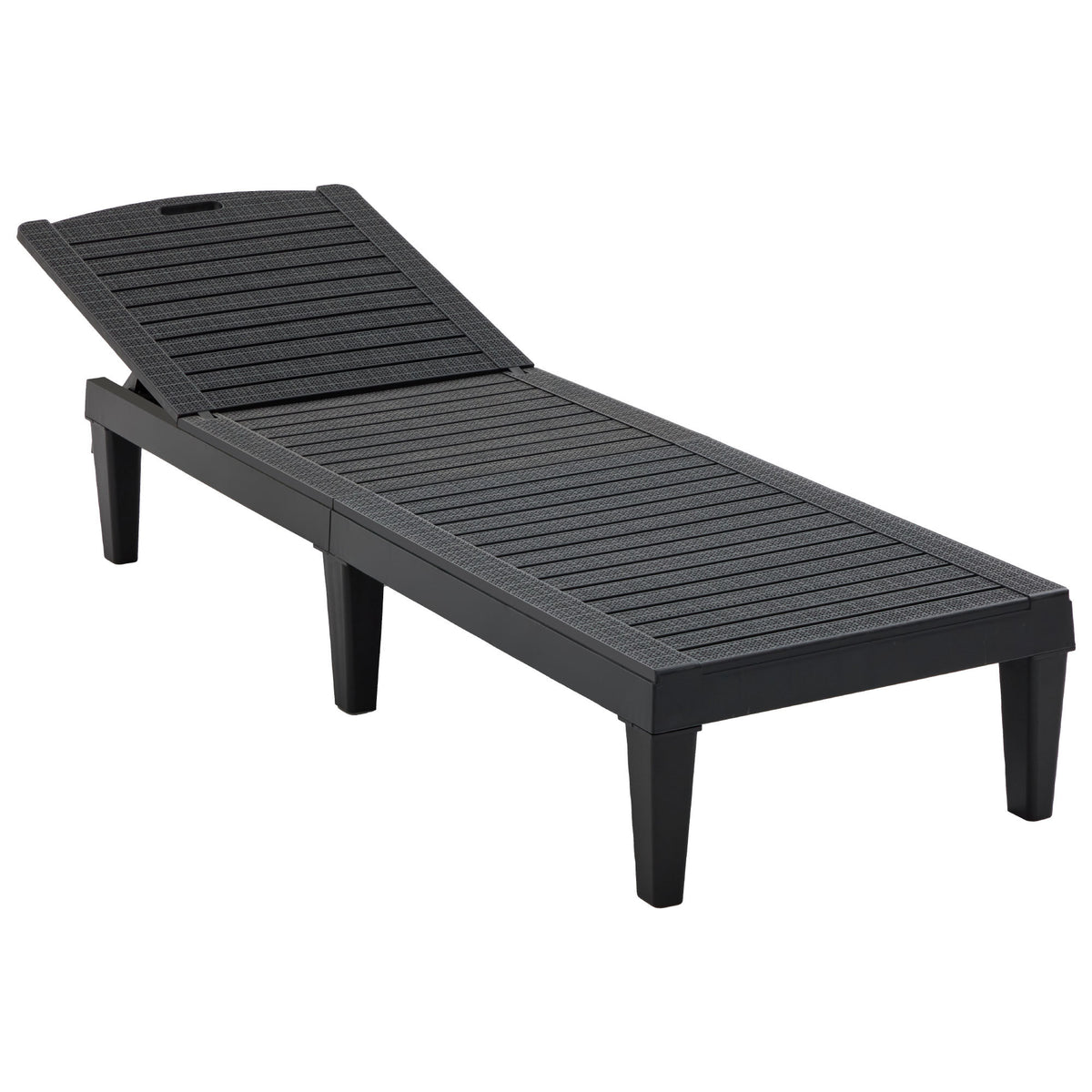 Outdoor chaise lounge set of two by Anthony & Home with adjustable backrests, featuring cushioned seats and sleek metal frames.