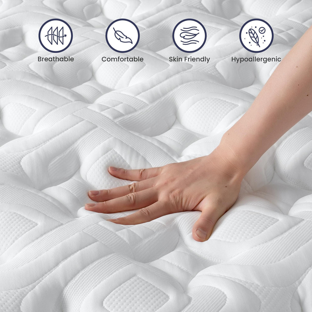 14-inch Memory Foam Elite Mattress from Anthony & Home with plush surface and supportive design, shown on a bed frame.