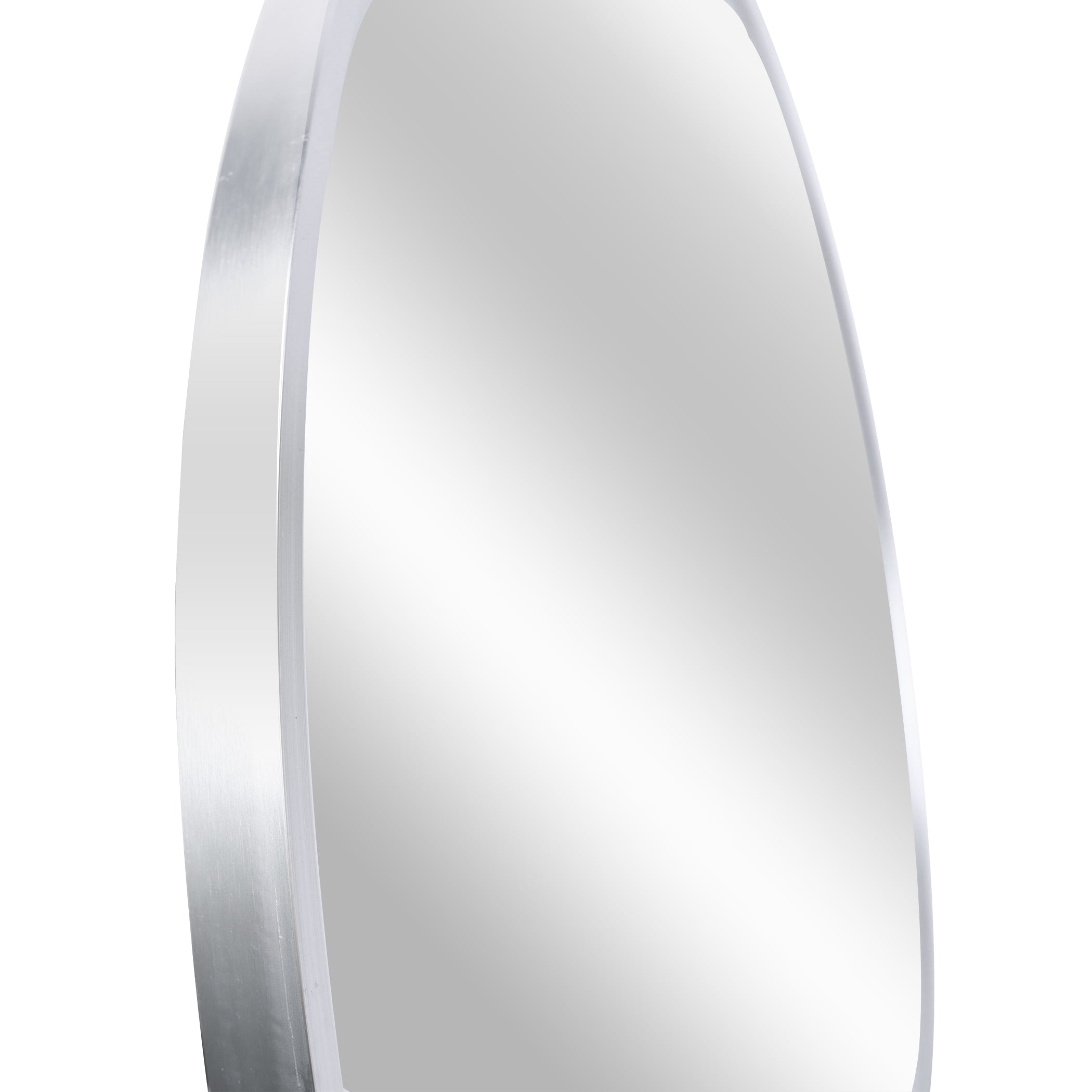 32-inch round bathroom mirror with brushed anti-rust aluminium frame by Anthony & Home, showcasing a sleek, modern design.