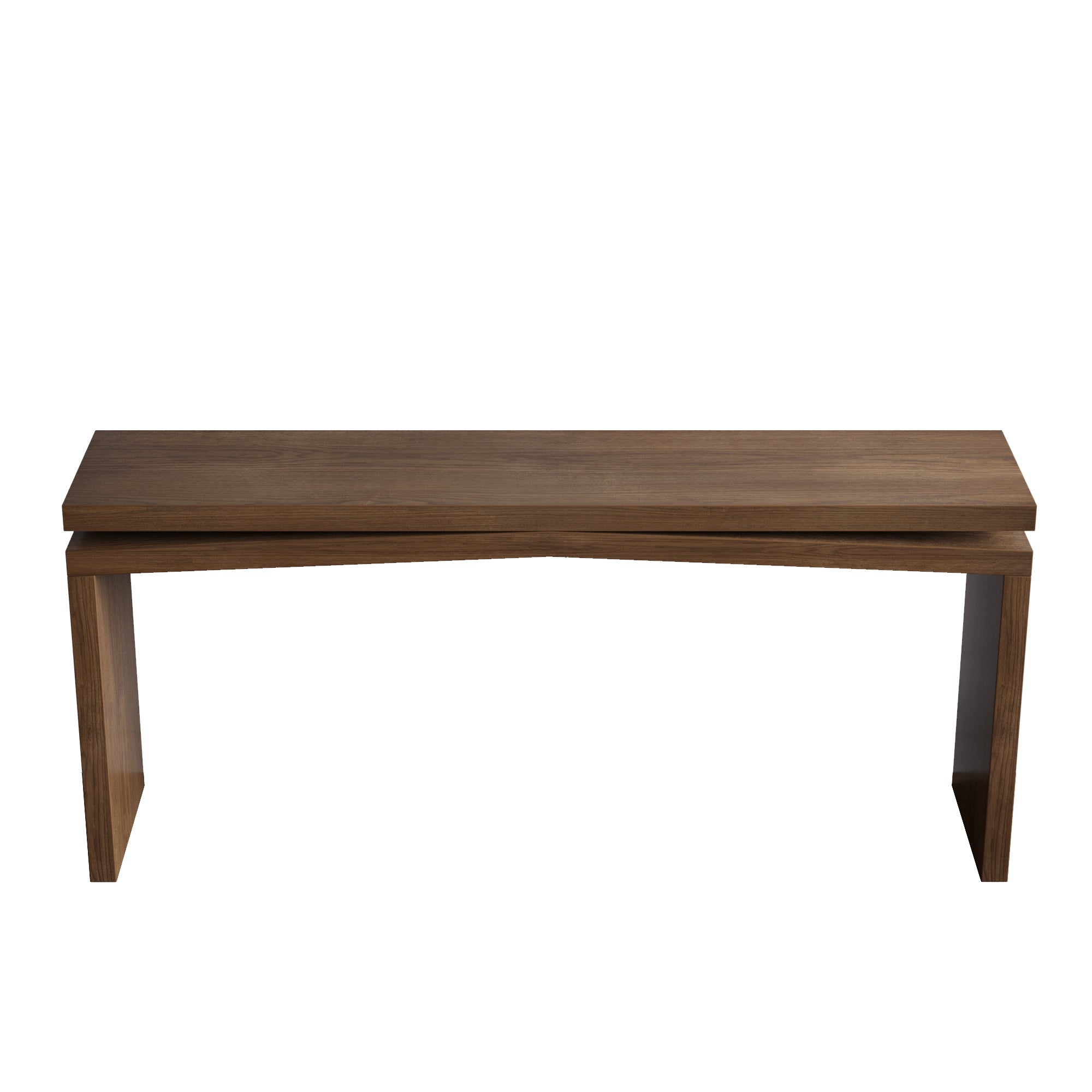 Anthony & Home 65-inch solid wood veneer console table with antique rustic brown finish, ideal for entryway decor.