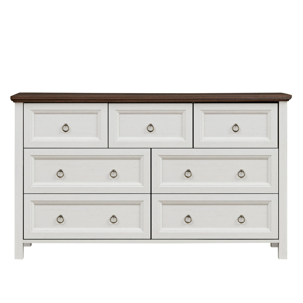 Anthony & Home 7-drawer farmhouse dresser from the Reserve Collection with timeless, durable wood construction.