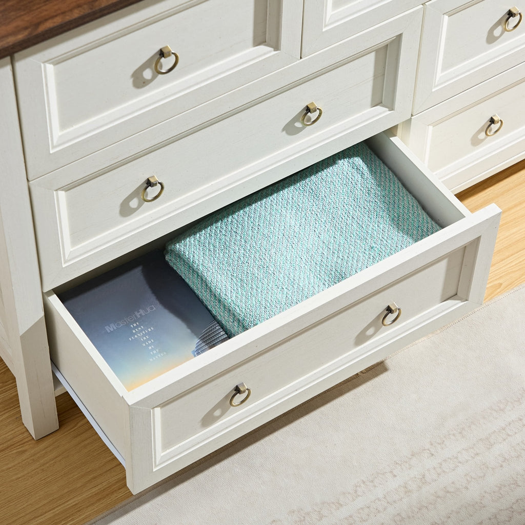 Anthony & Home 7-drawer farmhouse dresser from the Reserve Collection with timeless design and crafted for durability.