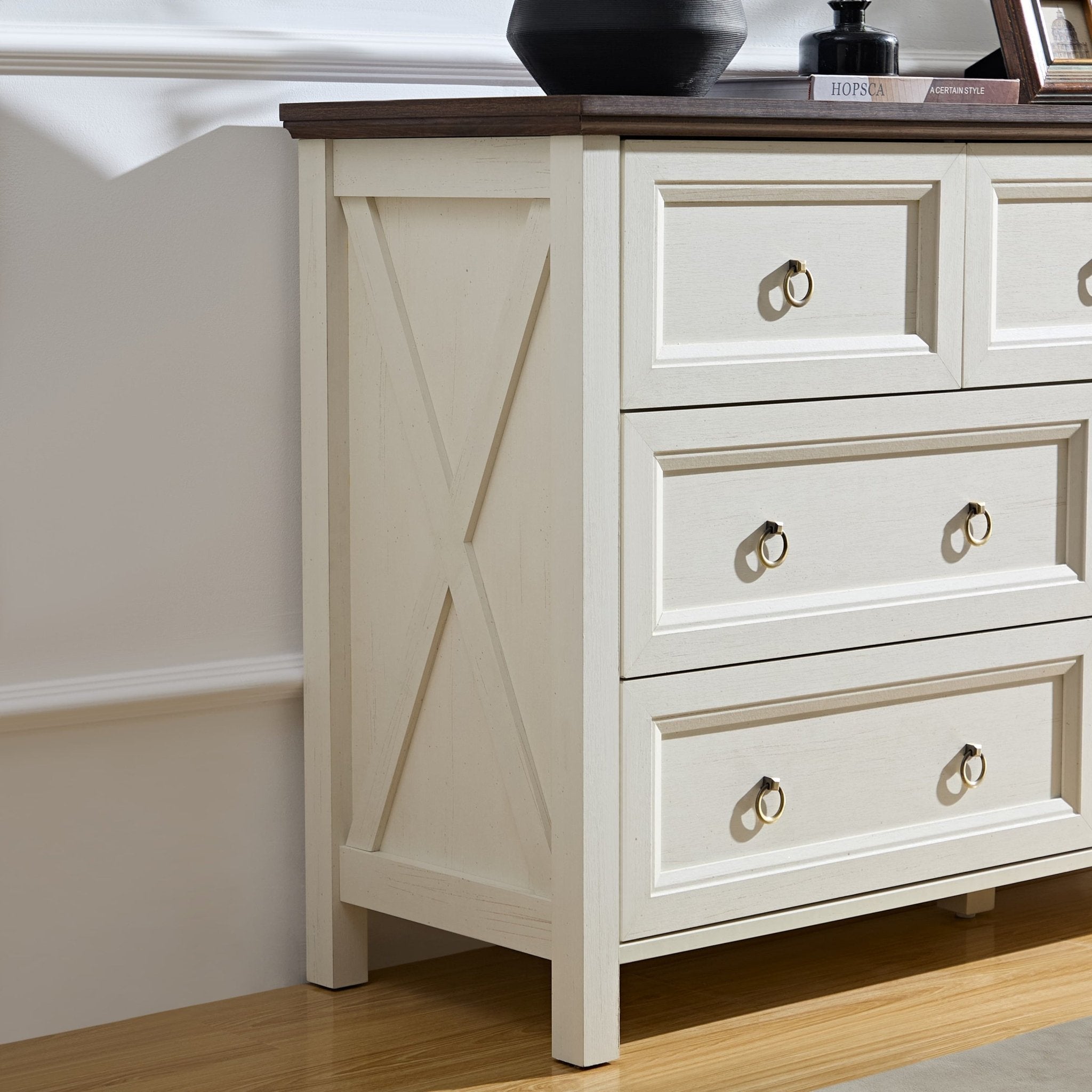 Anthony & Home 7-drawer farmhouse dresser from the Reserve Collection, featuring timeless rustic wood design and durable craftsmanship.