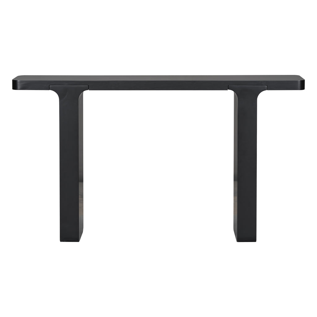 Anthony & Home Acacia Veneer Console Table displaying a sleek, modern design with smooth wood veneer finish and sturdy legs.