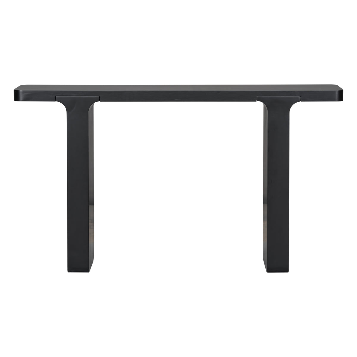 Anthony & Home Acacia Veneer Console Table displaying a sleek, modern design with smooth wood veneer finish and sturdy legs.