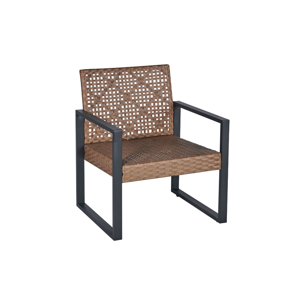 Anthony & Home Acacia Wood Studio Outdoor 4-Piece Set with table and four chairs on patio.