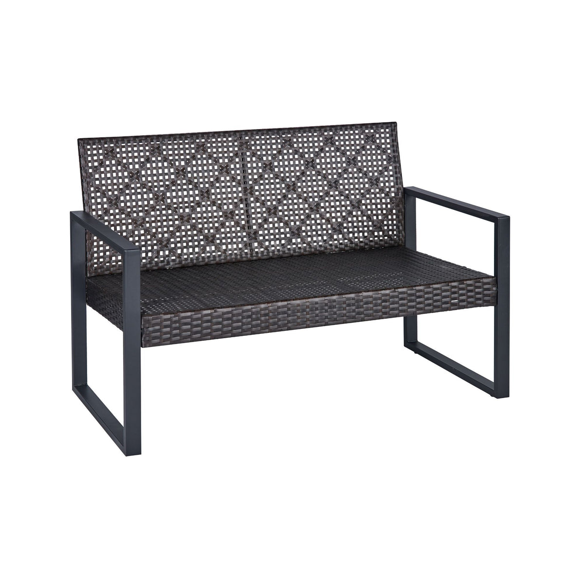 Anthony & Home acacia wood patio set with wicker frame and beige cushions, outdoor furniture for garden or patio spaces
