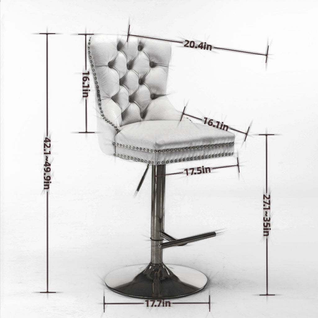 Pair of aged retro PU leather bar stools from Anthony & Home set of 2, featuring vintage-style design with metal legs and distressed finish.