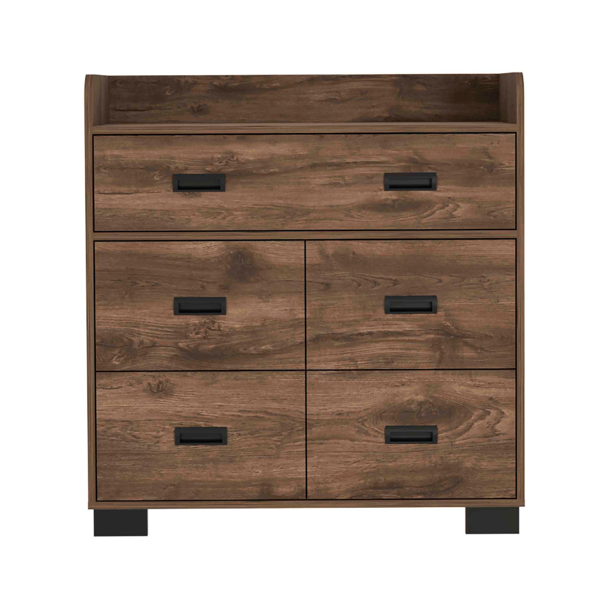 Dark brown Alyn dresser with four drawers from Anthony & Home's Modern Boutique Collection, showcasing sleek, quiet luxury design.