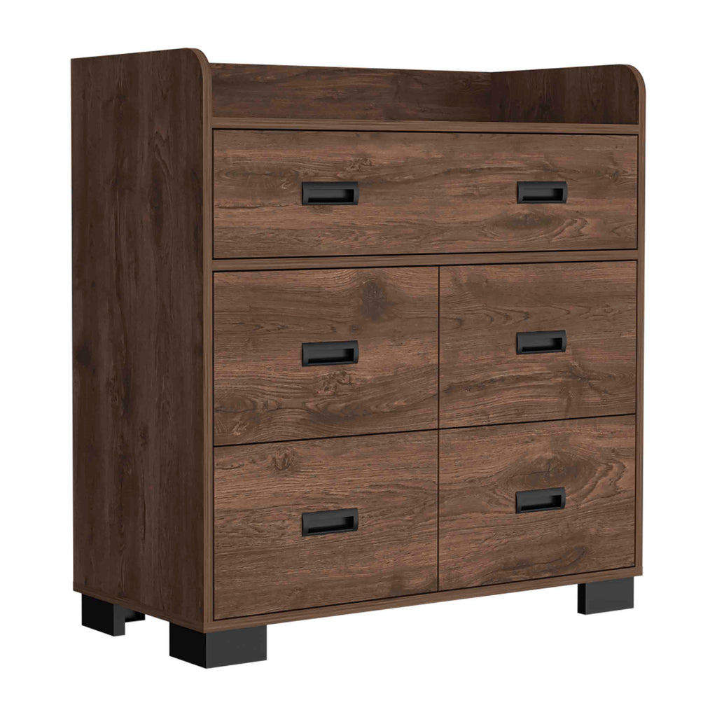 Anthony & Home Alyn Dresser with four drawers, dark brown top, modern design from the Boutique Collection.