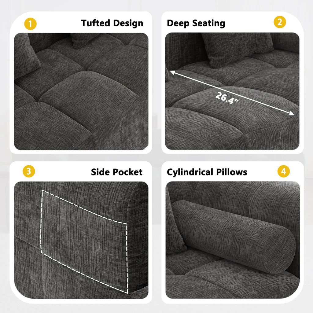 Anthony & Home American Design Collection Signature Chenille Modular Sectional Sofa with deep seating, soft plush fabric and contemporary style