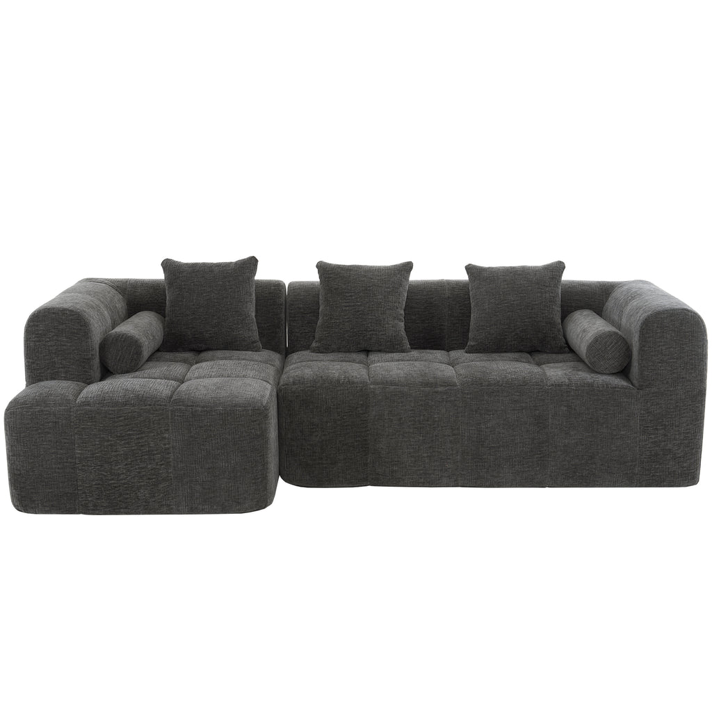 Anthony & Home American Design Collection Signature Chenille Modular Sectional Sofa with deep seating, showcasing plush upholstery and modern design.
