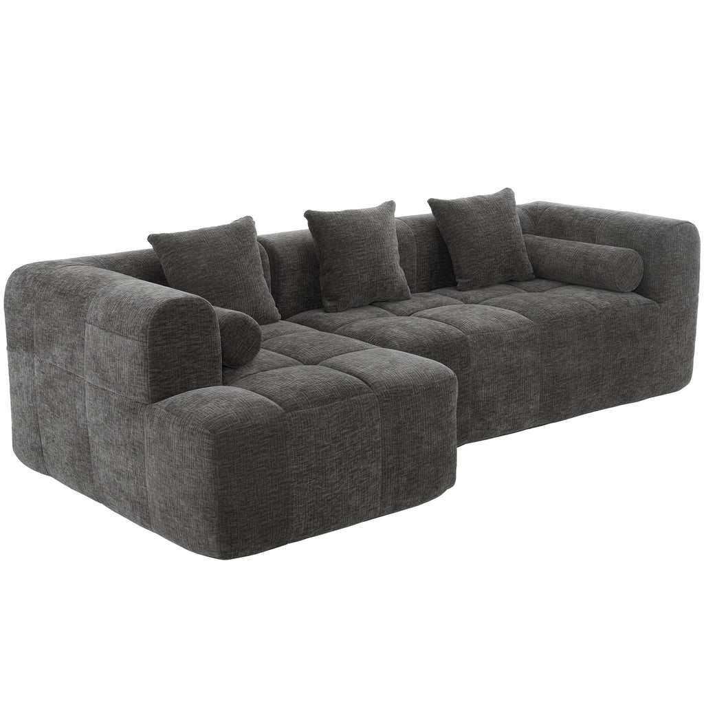 American Design Collection Signature Chenille Modular Sectional Sofa by Anthony & Home with deep seating and plush upholstery.